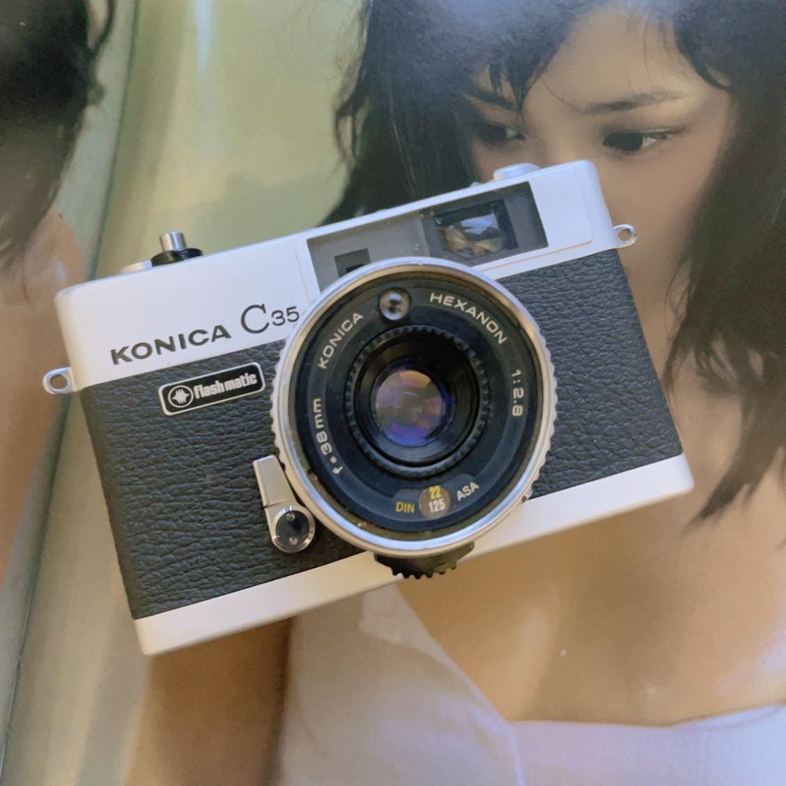 Konica C35 Flashmatic rangefinder film camera （auto metering P mode）