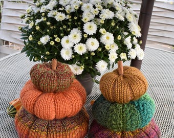 Knitted Pumpkin Set of Three