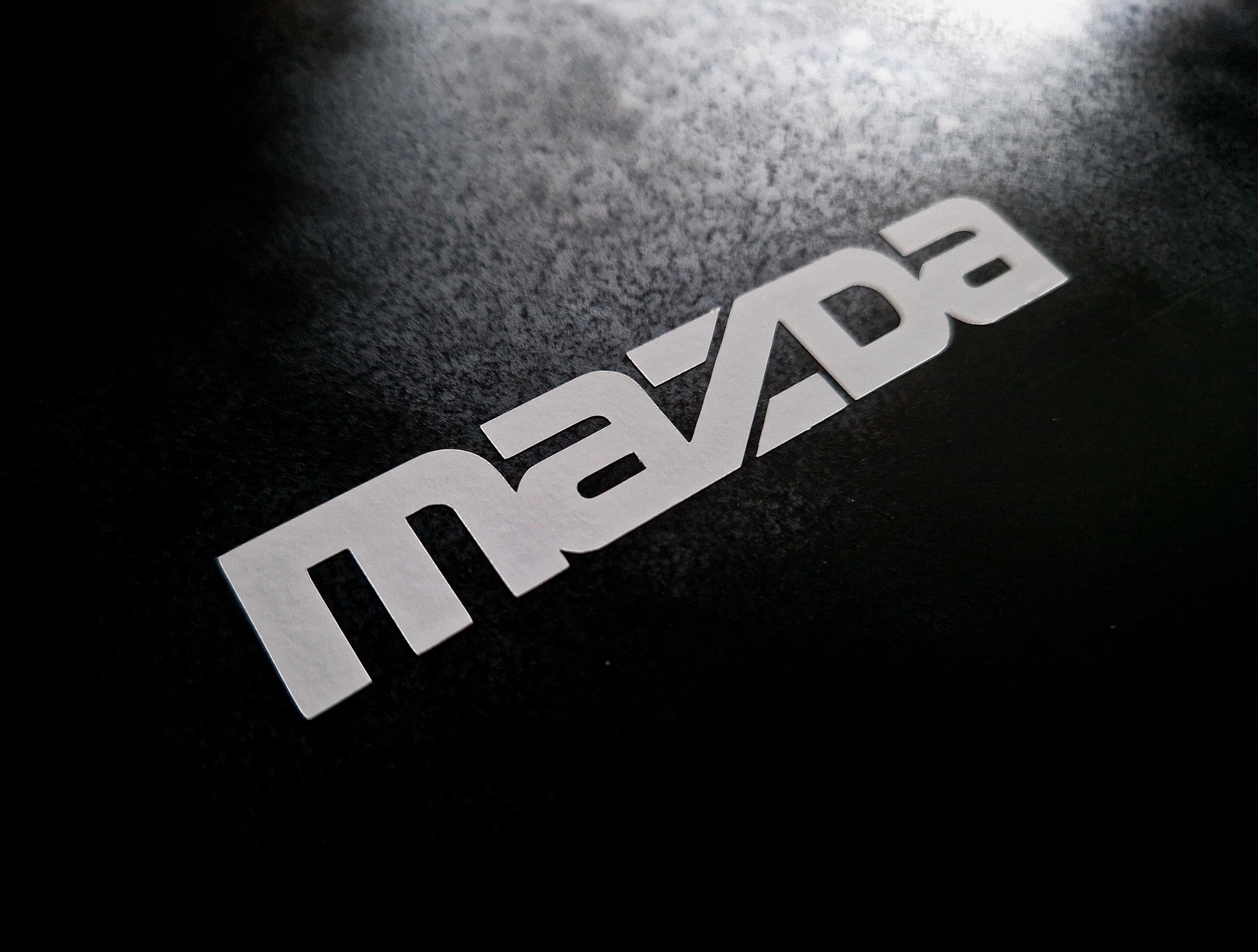2-Pack Oracal 651 Gloss Gold Metallic Mazda Logo Vinyl Decal Sticker - 15.75" X 2.75" Each