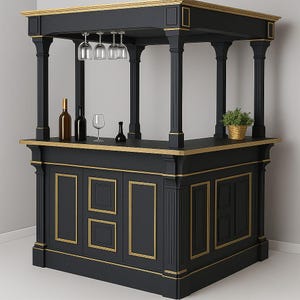 bar landelijke stijl bruin/donker Golden Borders landelijke stijl - barmeubel - massief houten barmeubel - in landelijke stijl massief hout.