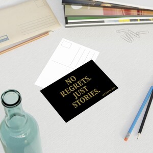 Set di cartoline ispiratrici / Nessun rimpianto, solo storie / Regalo per viaggiatori, Scrittura di lettere, Decorazione per la casa, Cancelleria, Citazioni