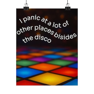 Disco Panic Vertical Art Print, Colorful Wall Decor, Dance Room Poster, Fun Home Decoration, Gift for Friends