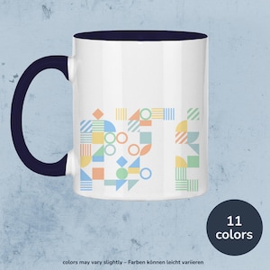 Mug with Bauhaus-inspired design