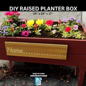 DIY Erhöhter Pflanzkasten Outdoor & Gartengrundriss mit PDF-Anleitung - Pflanzbarer Pflanzkasten für Terrasse | Blumenkasten Blaupausen aus Holz