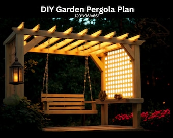 DIY Plan for Pergola with Instructions - DIY Garden Arbor Plans, Backyard Pergola Project, Pergola Arbor Build Plans, DIY Garden Gazebo Plan