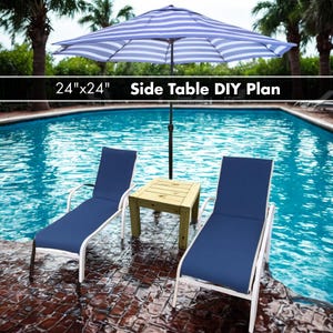 Modern DIY Side Table Woodworking Plan: 24&quot; Square (PDF Download)