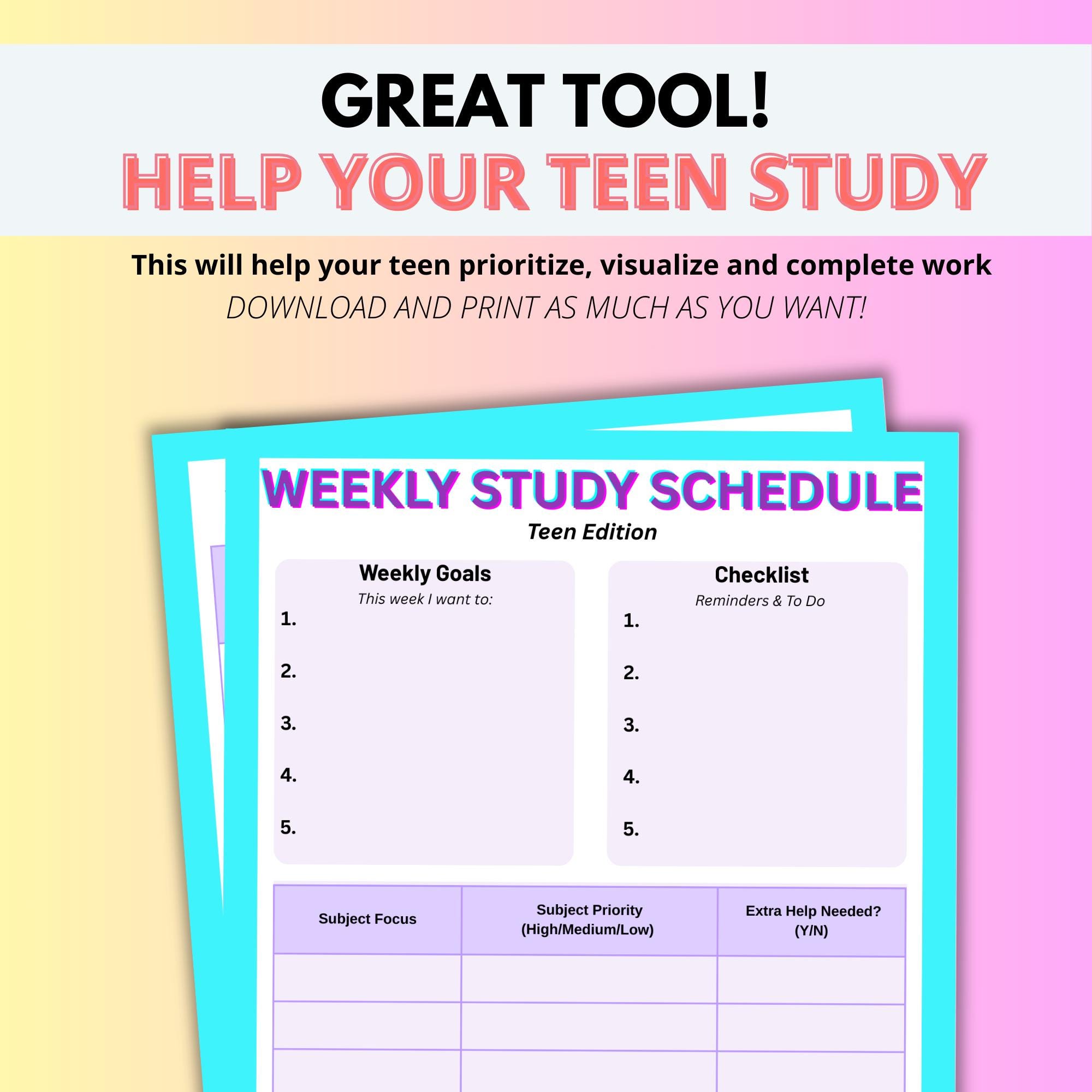 Task Manager Worksheet Printable Study Schedule & Task Management Worksheets to Organize and ...