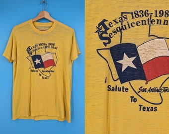 Vintage 80s Single Stitch Texas Sesquicentennial T-shirt - Medium