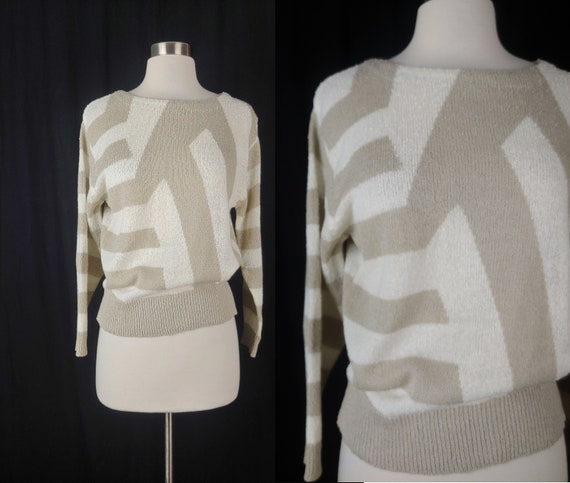 Vintage 80s Acrylic Knit Sweater - Eighties Mediu… - image 1