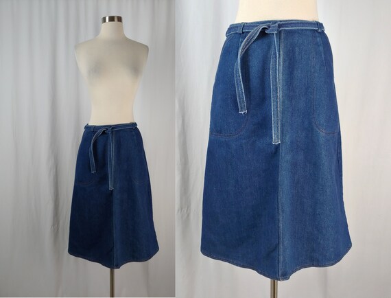 Vintage Seventies Mr. Mort Denim Wrap Skirt - 70s