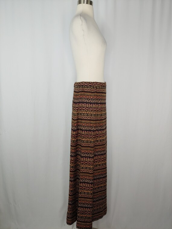 Vintage Seventies XS Woven Print Striped Maxi Ski… - image 5