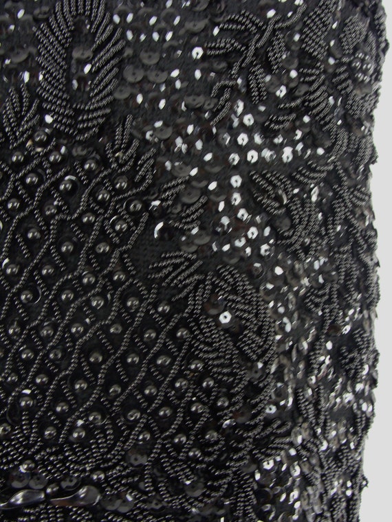 Vintage Sixties Beaded Top - 1960s Black Sequined… - image 8