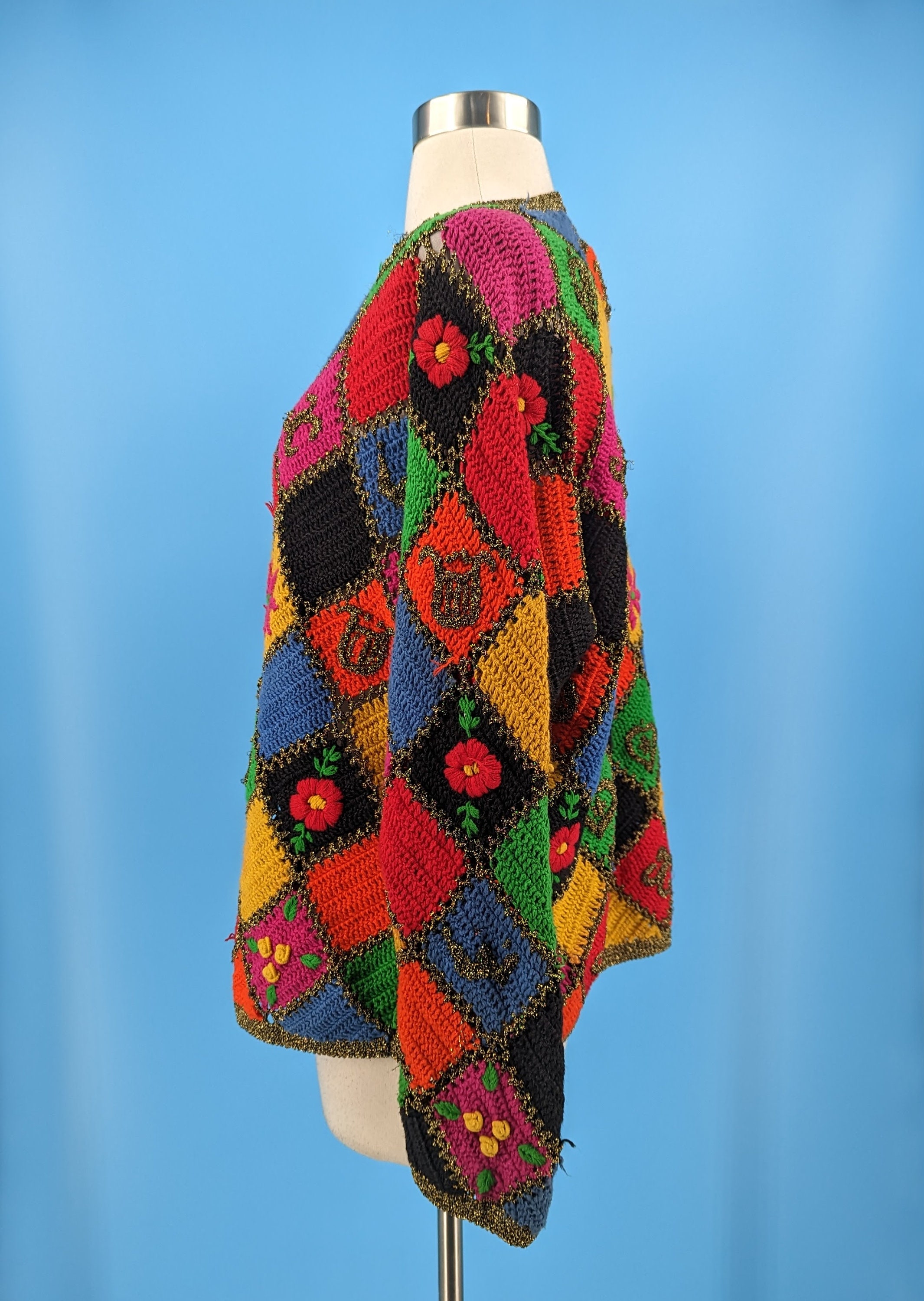 90 Handknit for the Limited Medium Colorful Pullover Sweater 90 Handknit for the Limited Medium Colorful Pullover Sweater