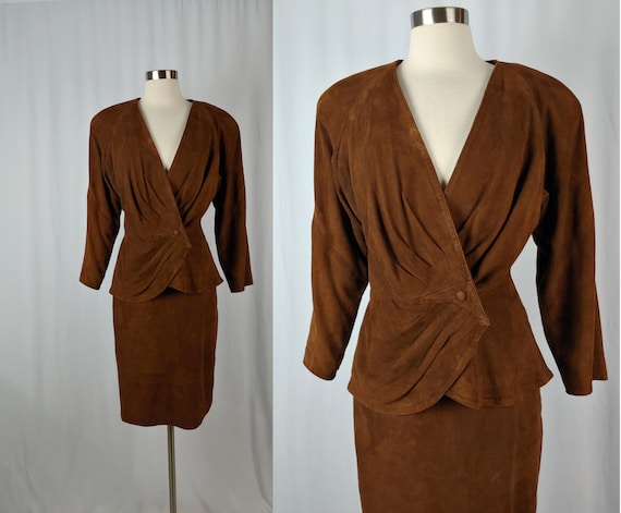Vintage Eighties St. Gillian Kay Unger Brown Suede