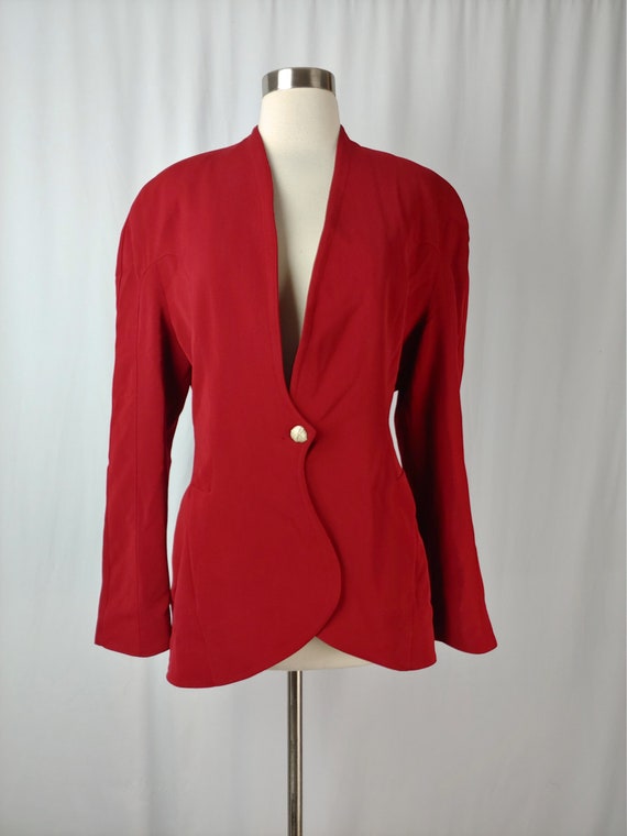 Vintage 90s COMME CA des halles Red Wool Avant Ga… - image 3