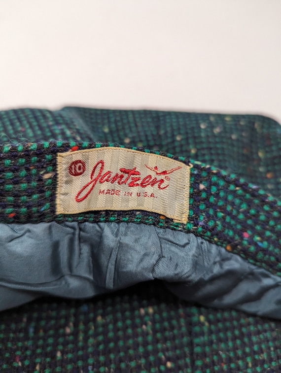 Vintage 50s Green Tweed Jantzen XS Pencil Wiggle … - image 6