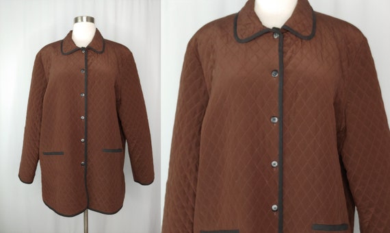 Vintage 90s Diane von Furstenberg Medium Brown Si… - image 1