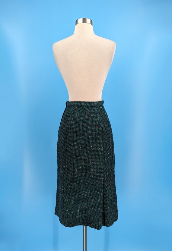 Vintage 50s Green Tweed Jantzen XS Pencil Wiggle … - image 5