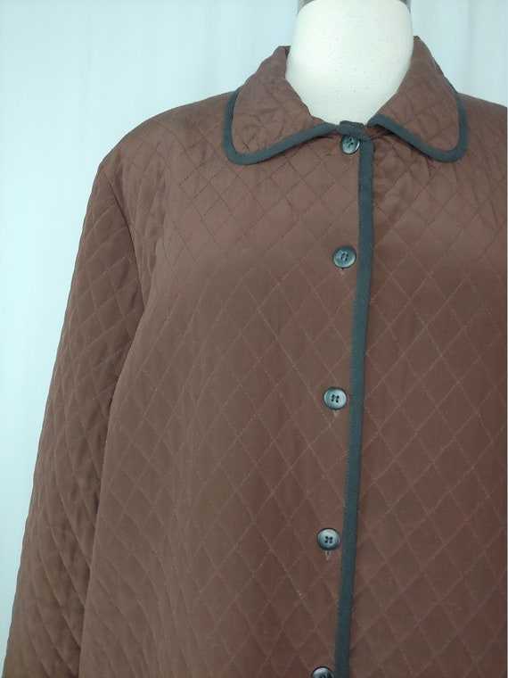 Vintage 90s Diane von Furstenberg Medium Brown Si… - image 2