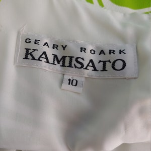 Vintage Y2K Geary Roark Kamisato Mod Revival Neon Green Swirl Dress 2000 Size 10 Sleeveless Shift Mini Dress image 3