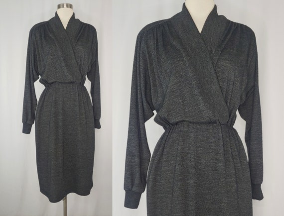 Vintage Eighties Gray Knit St Gillian Kay Unger L… - image 1