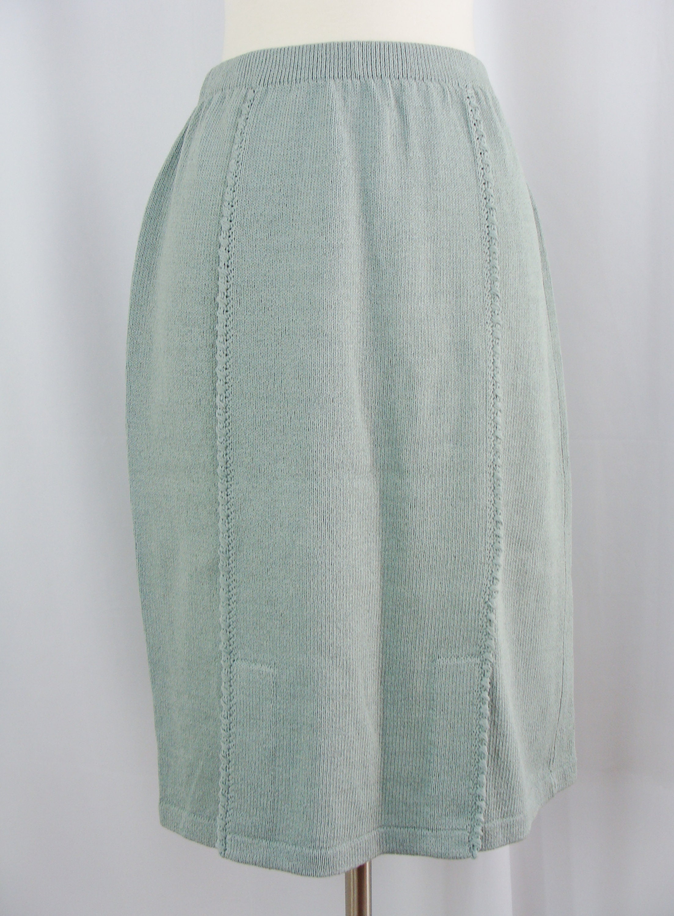 Vintage 80s Blue Green Knit Skirt Eighties Dunollie Looms - Etsy