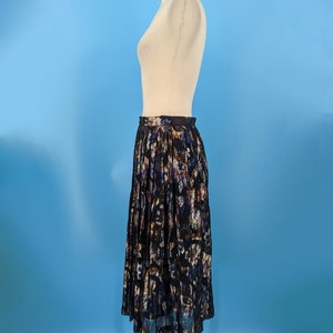 Vintage 80s XS Metallic Floral Mid Length Skirt Eighties Evan-Picone Midi Skirt image 3