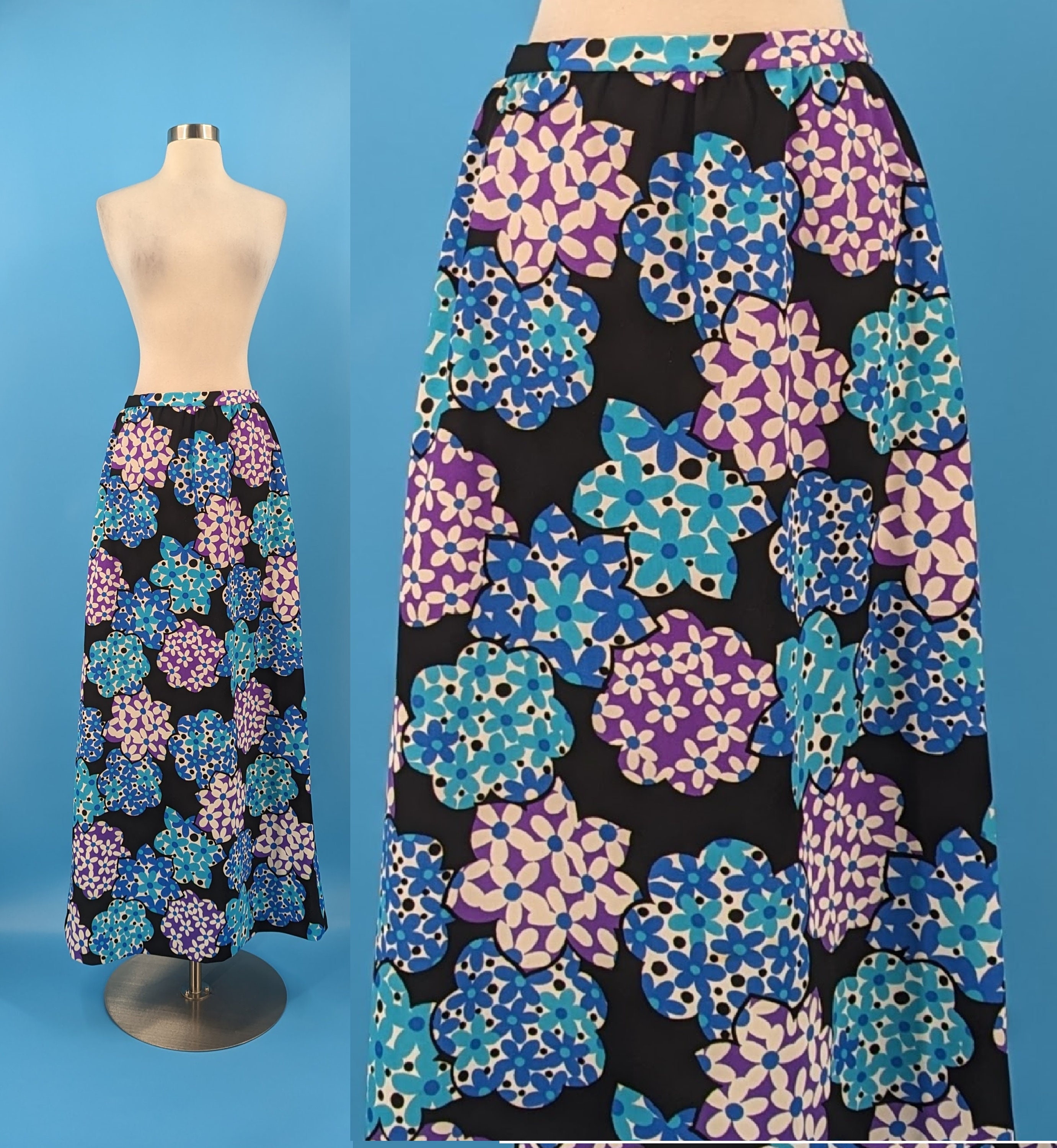 【8/17まで値下げ】70s flower pattern long skirt vintage 70s flower pattern long skirt