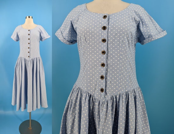Blue swiss dot dress hotsell