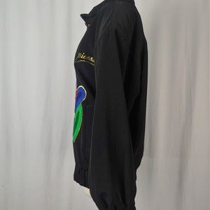 Vintage Eighties Picasso Jacket 80s Black Women's Large Mighty Soutache Colorful Picasso Woman Zip Up Jacket image 6