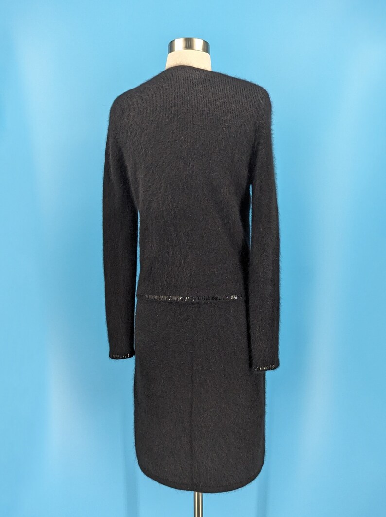 Y2K Ralph Ralph Lauren Black Angora Sheath Dress and Cardigan Set Medium image 4