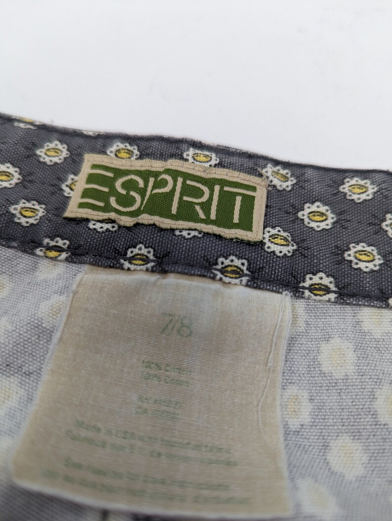 Vintage 90s Esprit 7/8 High Rise Straight Leg Ankle Length Print Cotton Jeans image 4