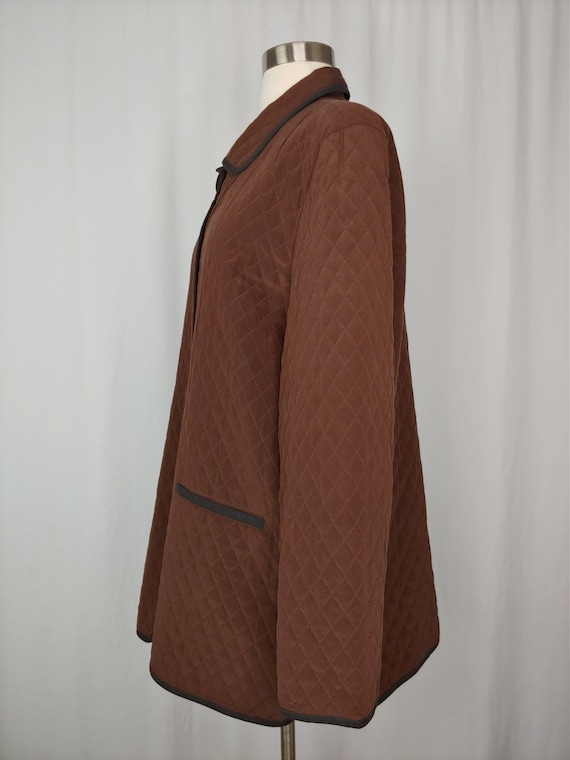 Vintage 90s Diane von Furstenberg Medium Brown Si… - image 3