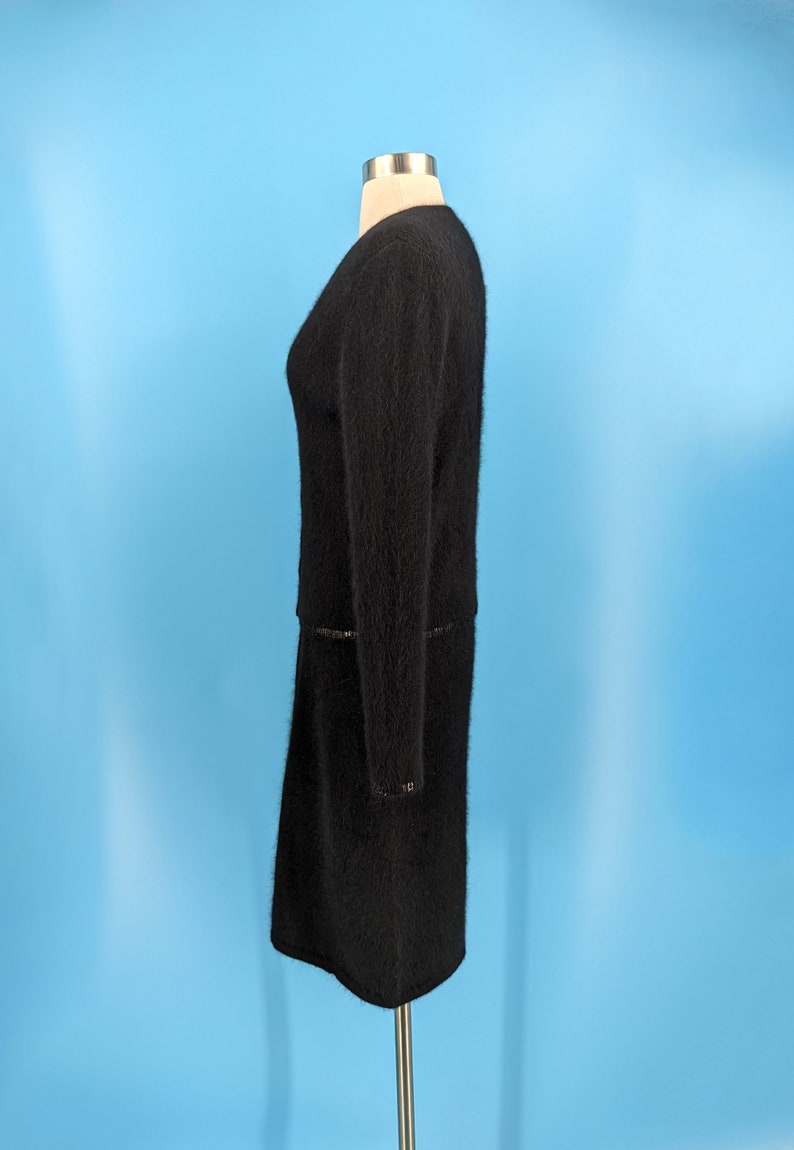 Y2K Ralph Ralph Lauren Black Angora Sheath Dress and Cardigan Set Medium image 3