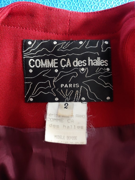 Vintage 90s COMME CA des halles Red Wool Avant Ga… - image 2