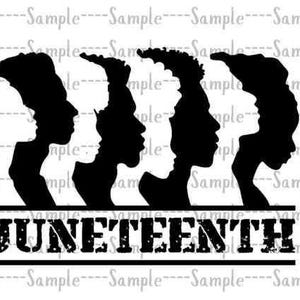 Juneteenth Transparent PNG | Afro American Silhouette Digital Art | Printable Freedom Graphic