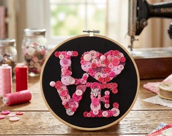 Arte de pared con botones / Amor por los botones / Arte con botones / Lindo como un botón