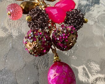 Llavero con cuentas Cocoa Perfection, dije para bolso, llavero, dije para bolso, adorno para bolso, dije para bolso, joyería para bolso