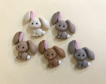Hop Hop Magnets / Set of  Five Baby Rabbit Magnets / Animal Magnets