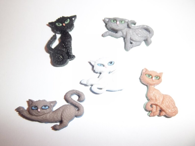 Sly Cats / Set of Five Cat / Animal Etsy