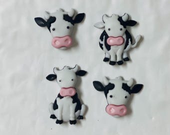 ¡Muévelo! Imanes / Juego de cuatro imanes de vaca / Imanes de animales