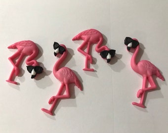 Imanes de flamencos rosas / Juego de cuatro imanes de flamencos / Imanes de animales