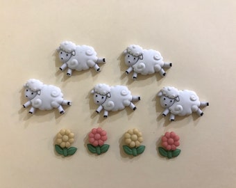 Imanes para contar ovejas / Juego de nueve imanes de animales / Imanes de animales