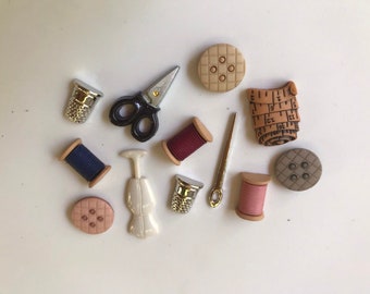 Imanes para el cuarto de costura / Juego de doce imanes / Imanes de costura