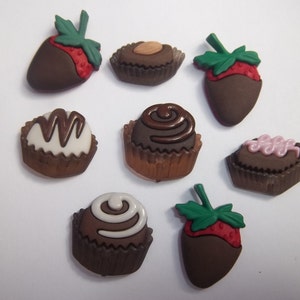 Decadence Magnets / Set of Six Magnets / Food Magnets / Candy Magnets / Host Gift / Housewarming Gift / Office Magnets