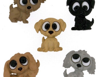 Imanes de cachorros juguetones / Juego de cinco imanes de perros / Imanes de animales