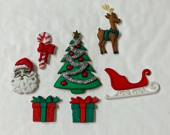 Imanes navideños de Nochebuena / Juego de siete imanes navideños / Imanes divertidos