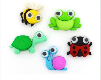 Imanes divertidos y originales / Juego de cinco imanes de insectos veraniegos / Imanes de animales