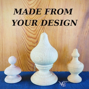 Remate de madera torneado a medida: pomo hecho a mano, tu diseño