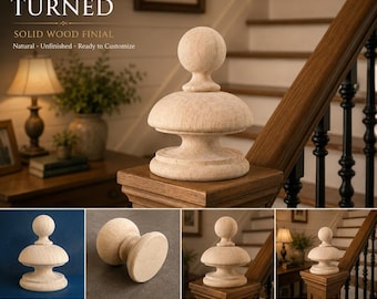 Hand Turned Wood Finial: Decorative Furniture Accent - Staircase, Restoration